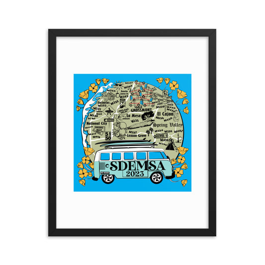 SDEMSA EMS Week 2023 Map 16x20" Framed Poster