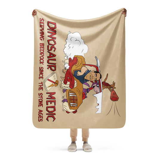 Dinosaur Medic Sherpa blanket